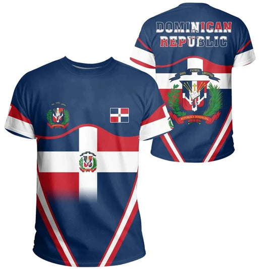 Dominican Republic 3D Printed Casual Short Sleeve T-Shirts for Men and Women - Breathable and Comfortable Outdoor Sports Tees